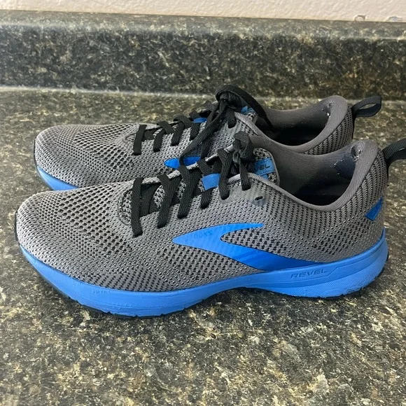 Brooks Men's Athletic Shoes in Gray and Blue - Picture 3 of 8